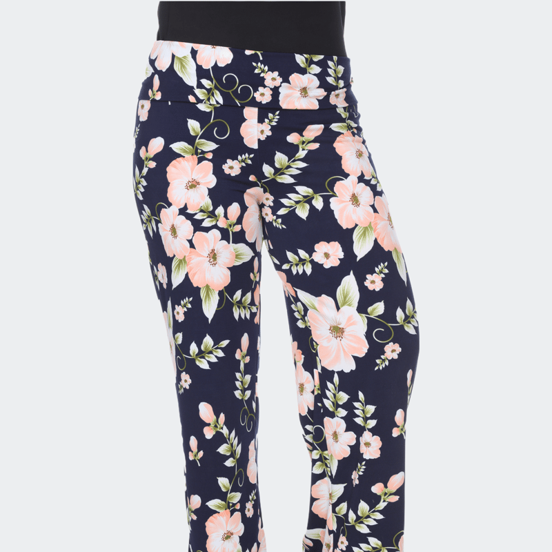 Shop White Mark Printed Plus Size Palazzo Pants In Pink