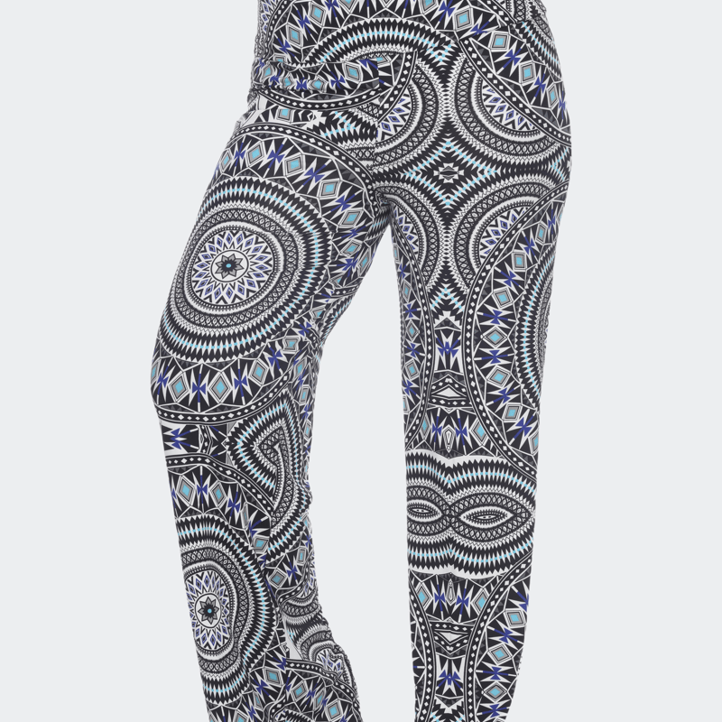 White Mark Printed Plus Size Palazzo Pants In Blue Geo