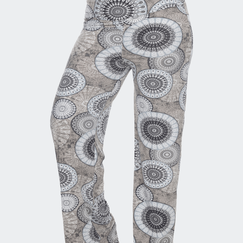 White Mark Printed Plus Size Palazzo Pants In Grey