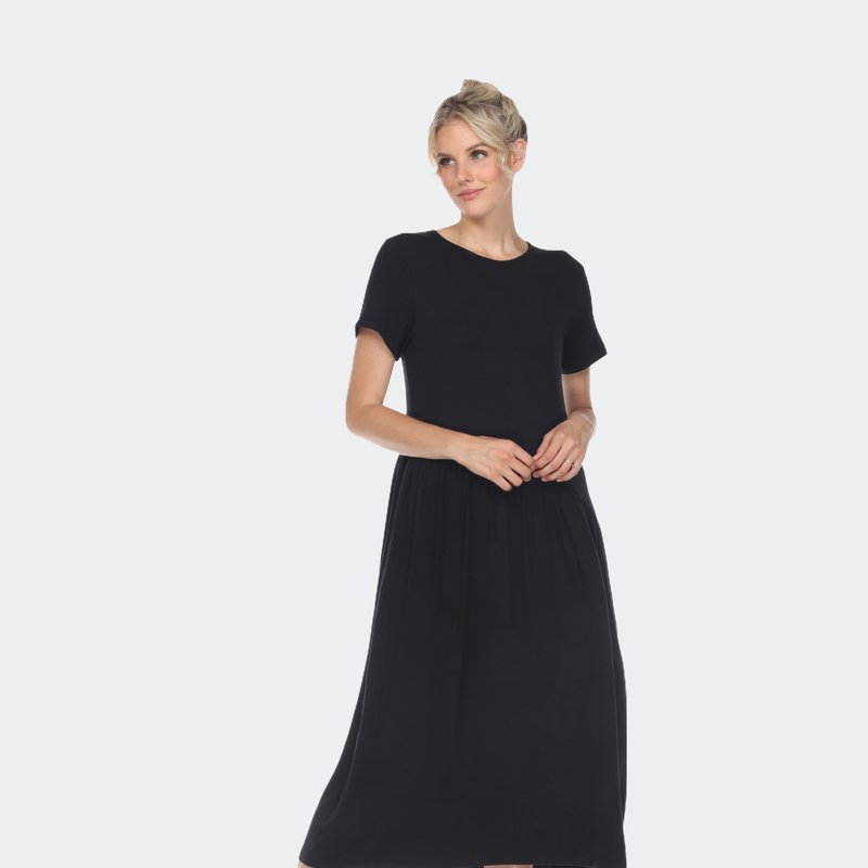 Shop White Mark Short Sleeve Maxi Dress In Black