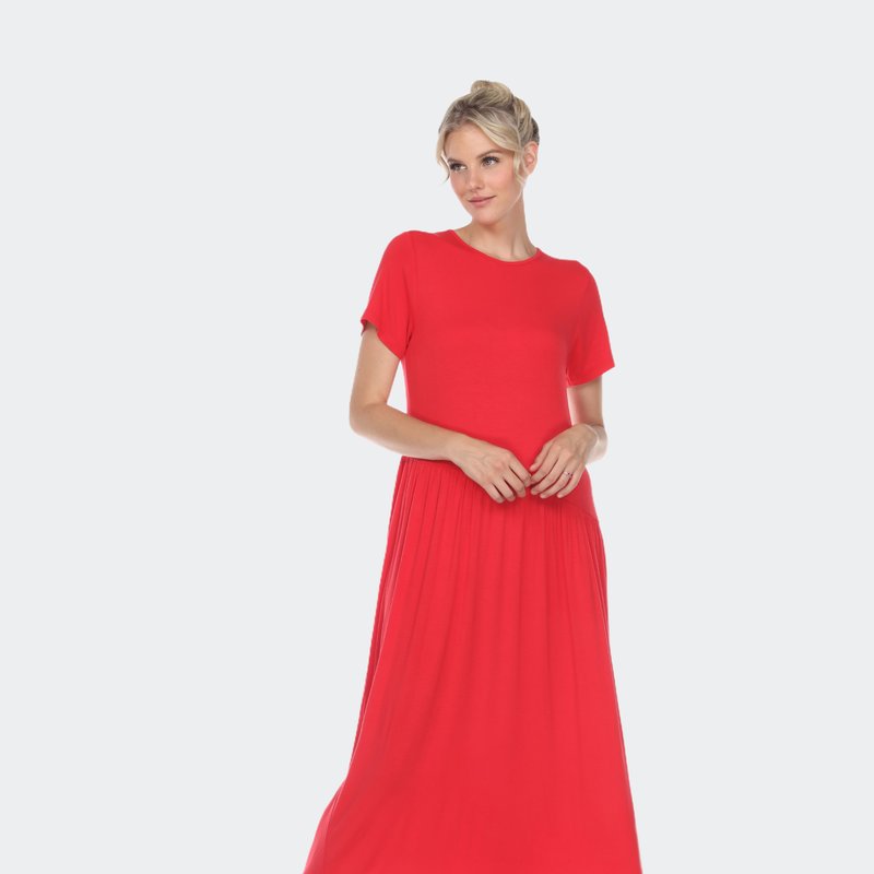 Shop White Mark Short Sleeve Maxi Dress In Red