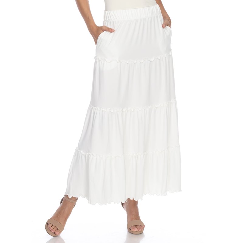 Shop White Mark Tiered Maxi Skirt In White