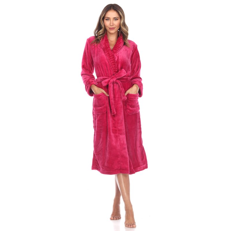 Shop White Mark Women's Cozy Lounge Robe In Red