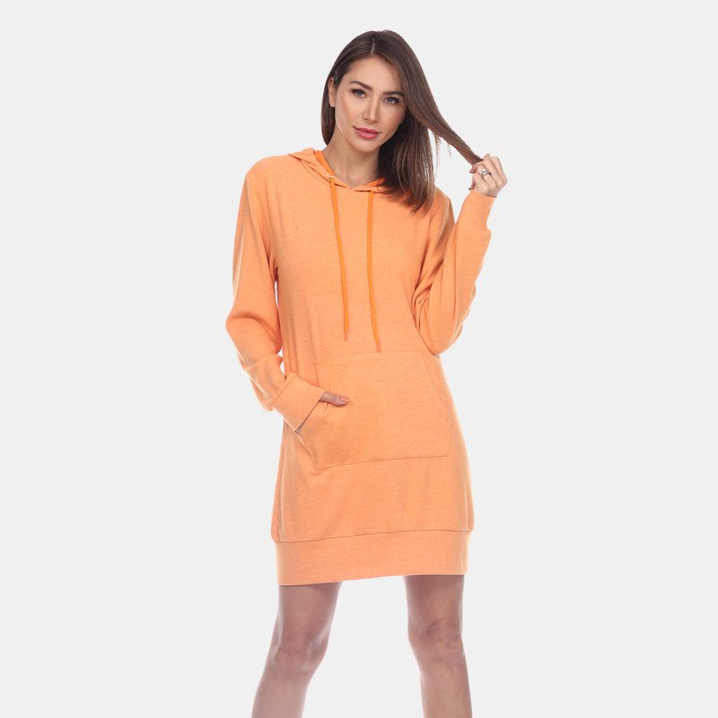 Shop White Mark Women's Hoodie Sweatshirt Dress In Orange