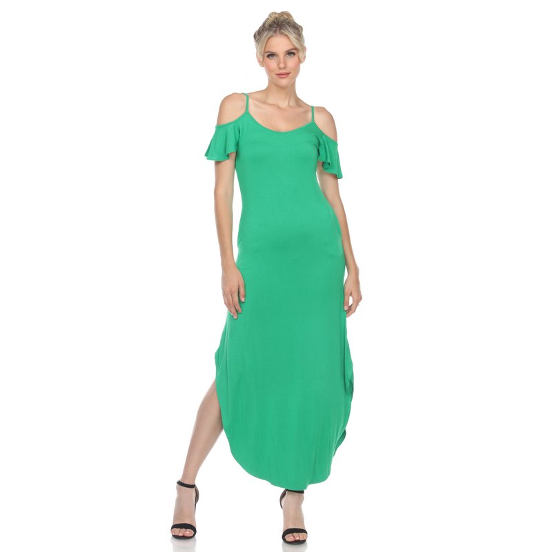 White Mark Women's Laxi Green Maxi Dress