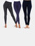 Women's Leggings Pack - Black/White, Navy/Beige, Navy