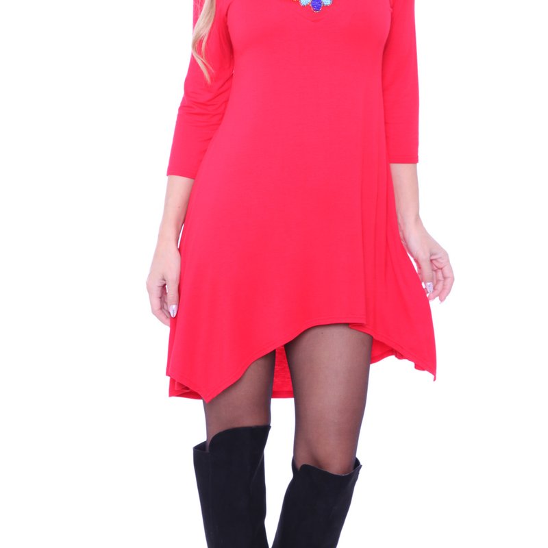 White Mark Women's Sol Top Tunic In Red