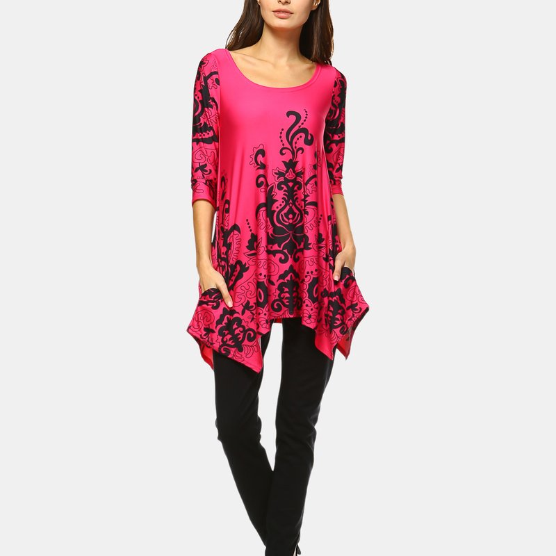 White Mark Yanette Tunic Top In Pink