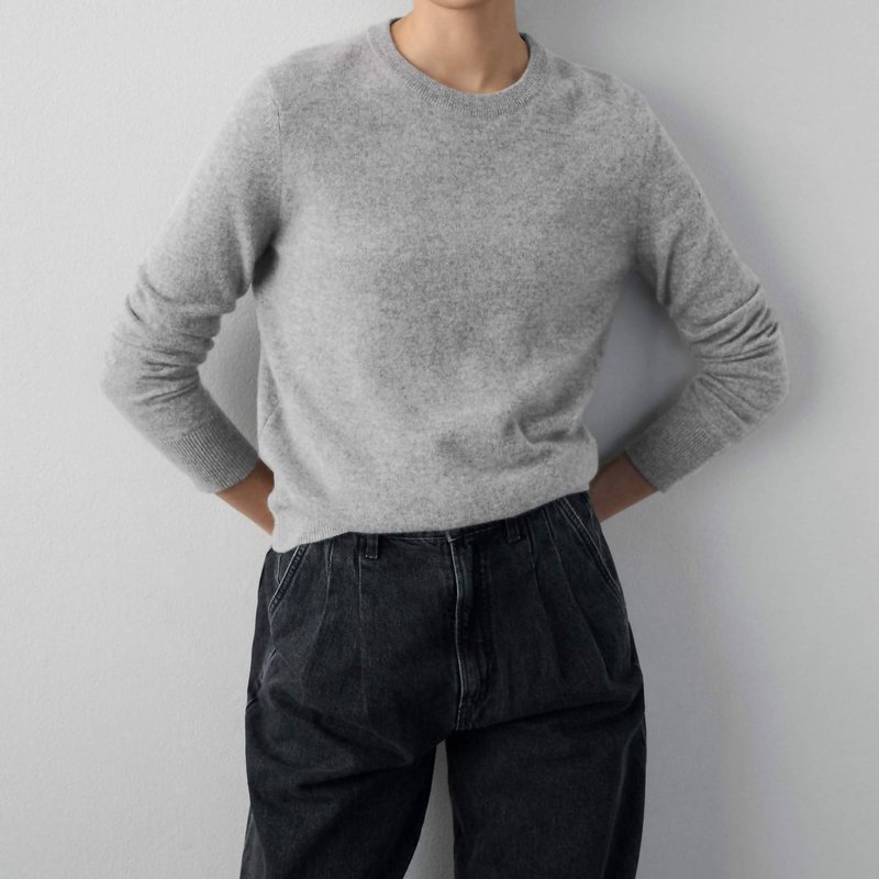 Shop White + Warren Cashmere Core Crewneck Sweater In Grey