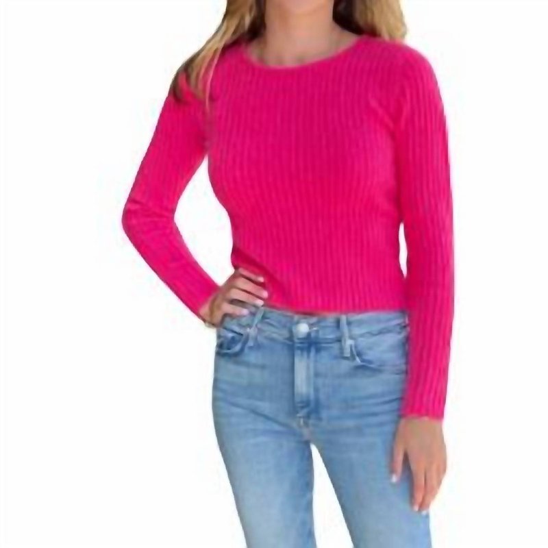 Shop White + Warren Open Back Ribbed Sweater In Pink