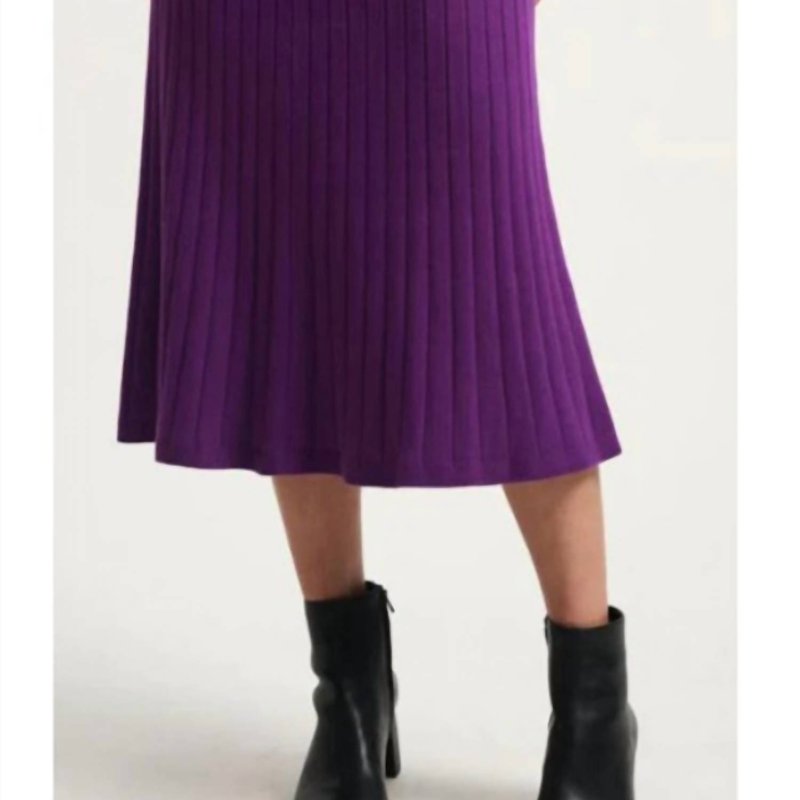 Shop White + Warren Silk Cotton Ribbed A Line Skirt In Purple