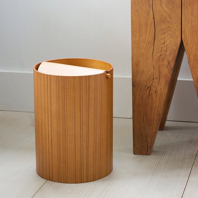 Wms&co Wooden Wastebasket, Natural In Brown