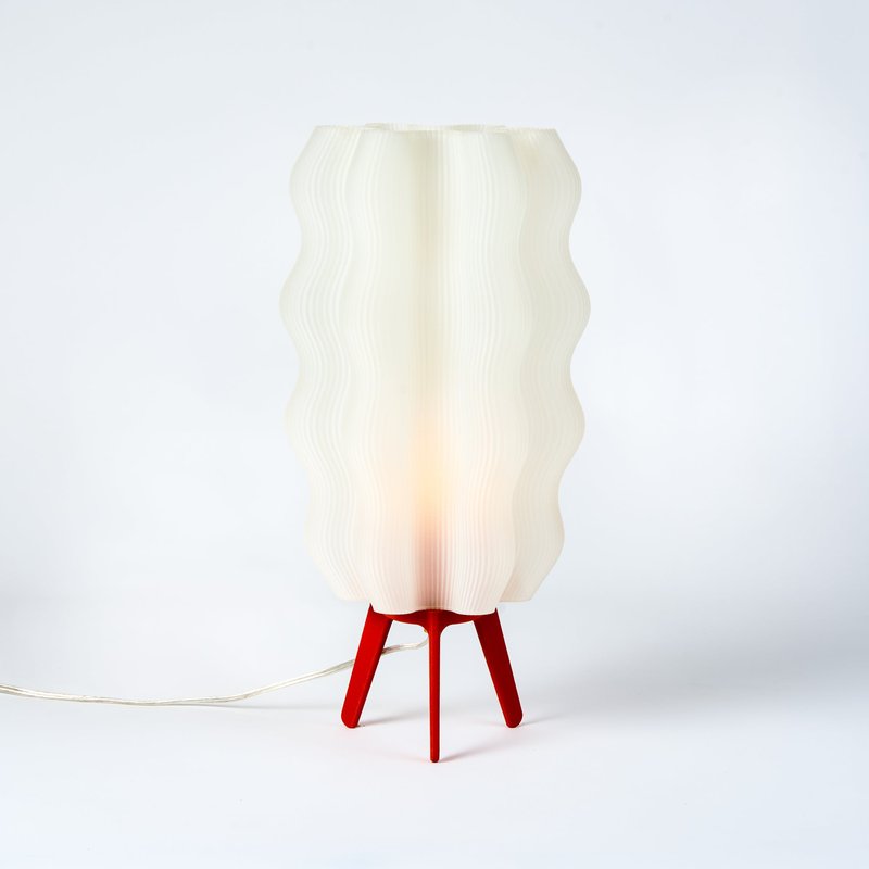 Shop Wooj Design Wavy Lamp In Red
