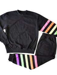 Adult Crew Neck Sweatshirt - Neon Stripe