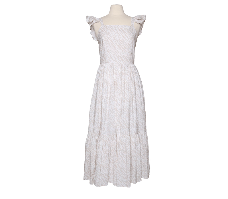 Worthy Threads Adult Ruffle Sleeve Dress In White