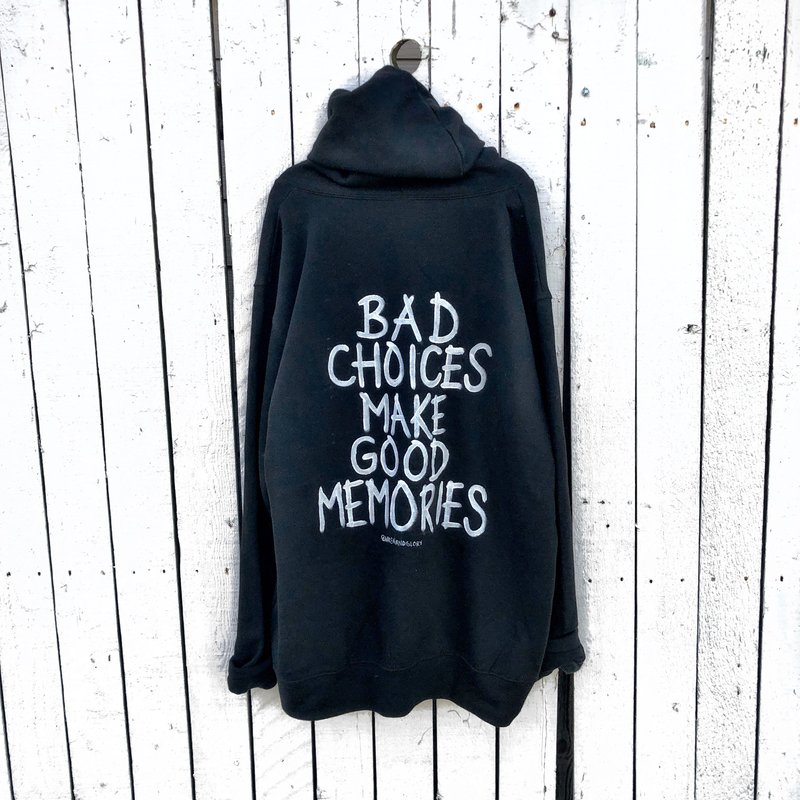 Wren + Glory Bad Choices' Painted Sweatshirt In Black
