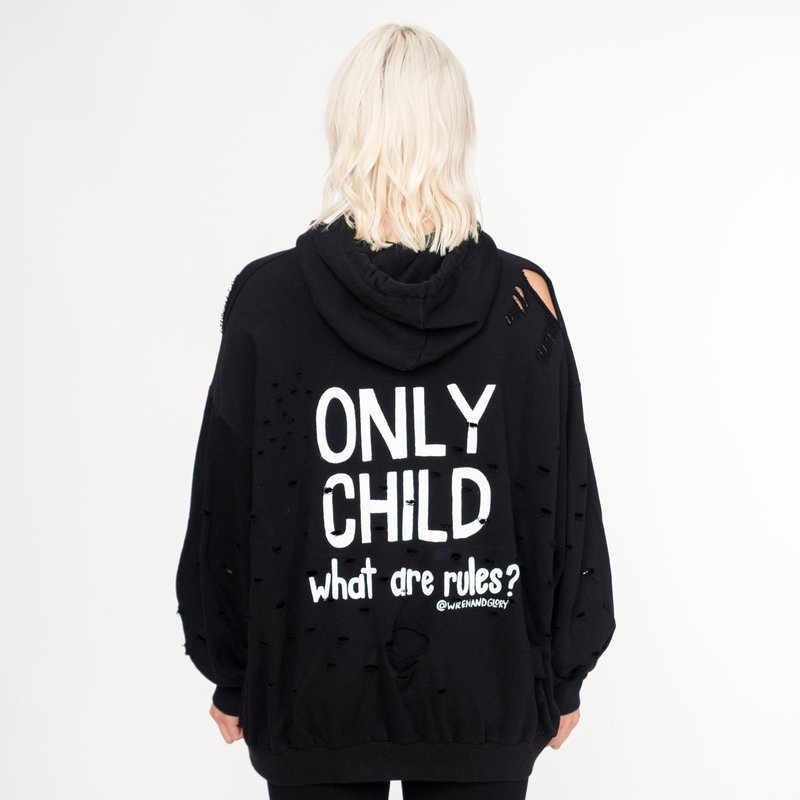 Wren + Glory Kids' One & Only' Painted Hoodie In Black