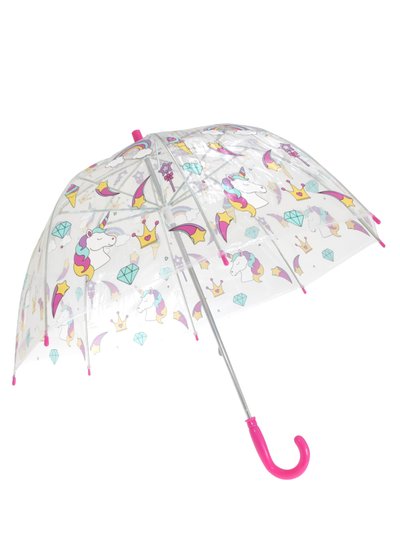 X-Brella X-Brella Childrens/Kids Transparent Unicorn And Rainbow Themed Stick Umbrella (Unicorn/Rainbow) (Kids) product