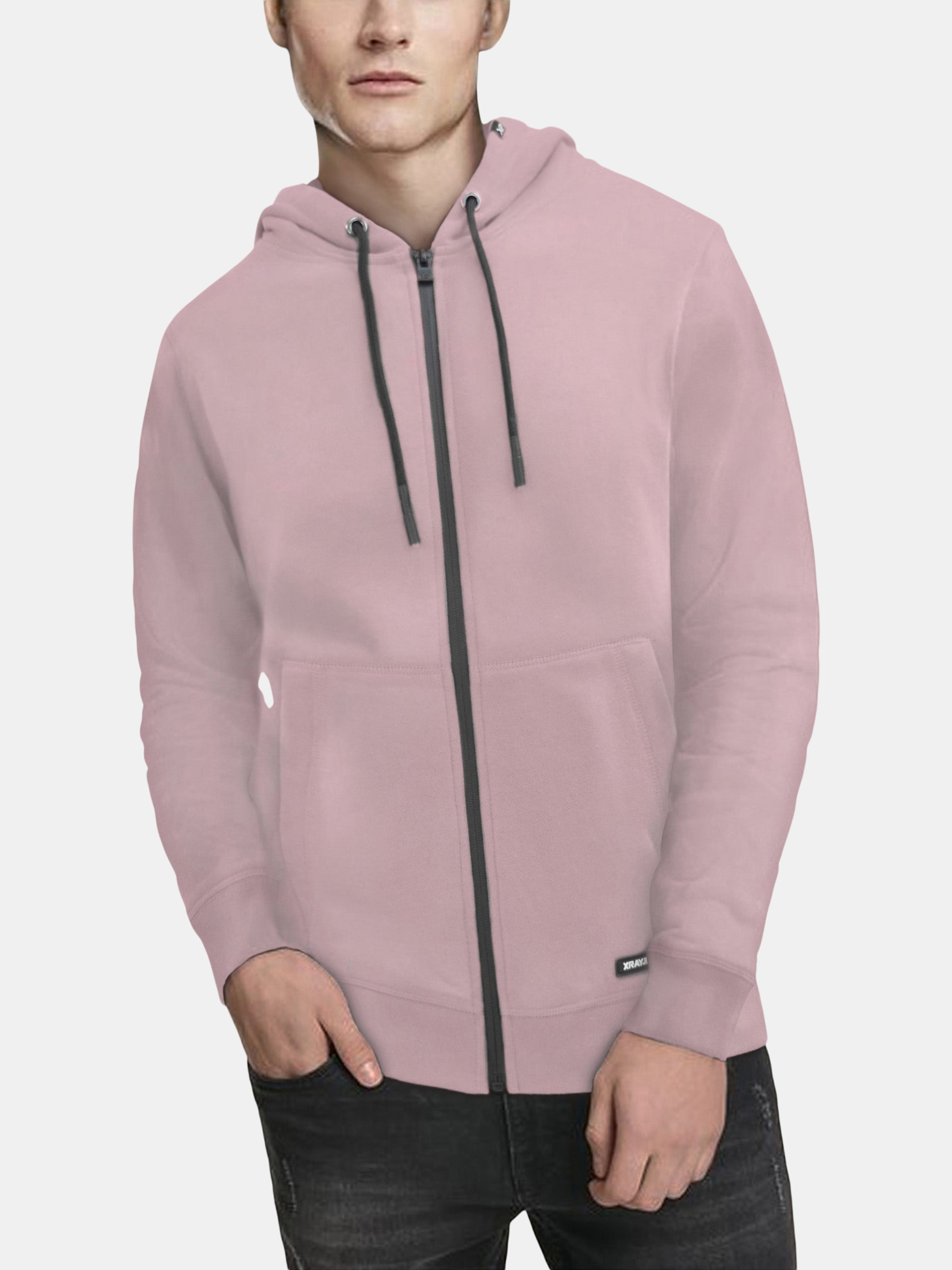 X-ray X Ray Active Sport Casual Fleece Hoodie With Zipper In Pink