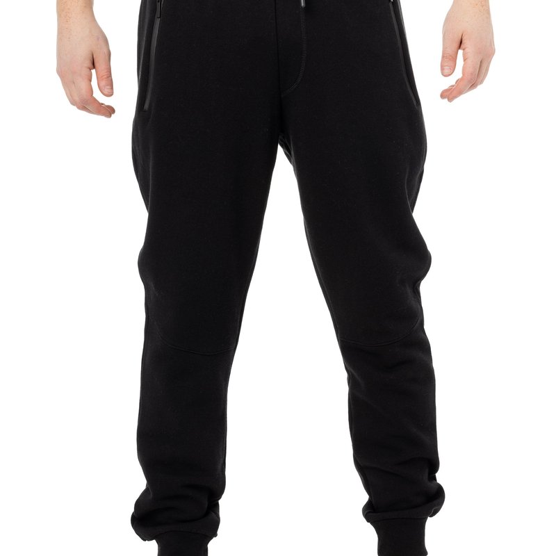 X-ray Active Sport Casual Jogger Fleece Pants With Zipper Pockets In Black