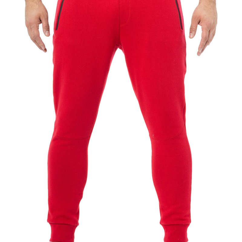 X-ray X Ray Active Sport Casual Jogger Fleece Pants With Zipper Pockets In Red