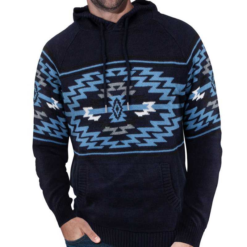 X-ray X Ray Aztek Print Pullover Hoodie Sweater In Blue