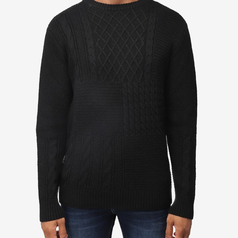 X-RAY CABLE KNIT MIXED TEXTURE SWEATER