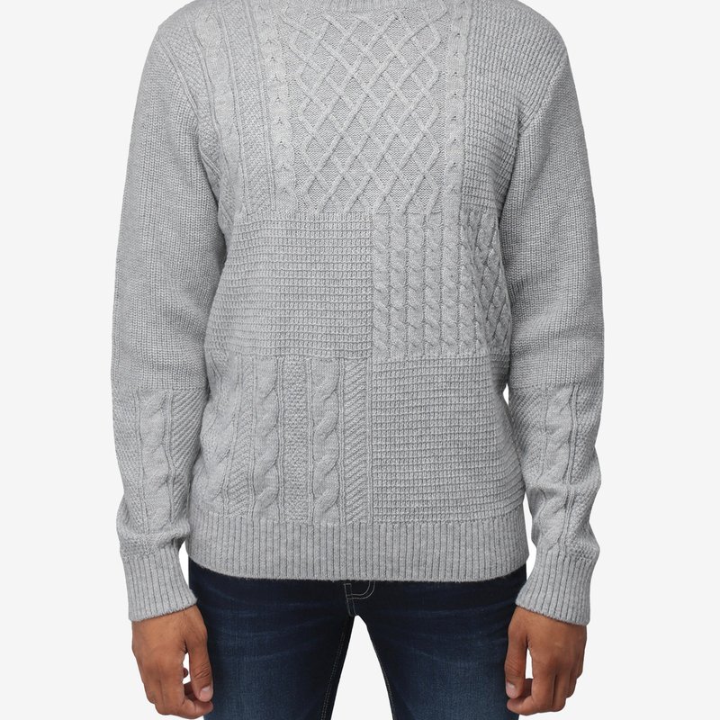 X-RAY CABLE KNIT MIXED TEXTURE SWEATER