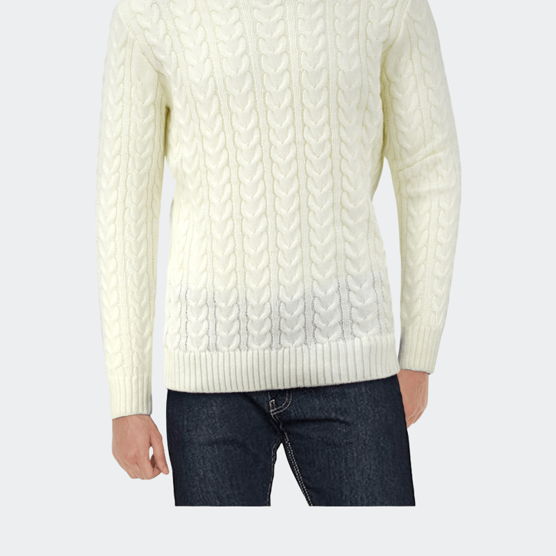 X-ray X Ray Cable Knit Turtleneck Fashion Sweater In Cream