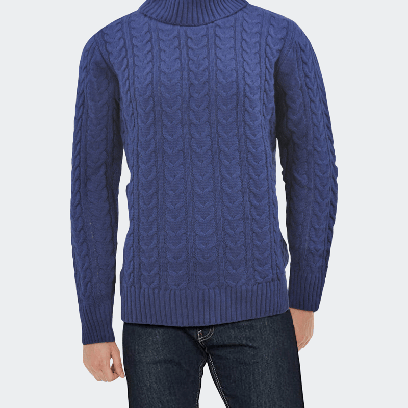 X-ray X Ray Cable Knit Turtleneck Fashion Sweater In Navy