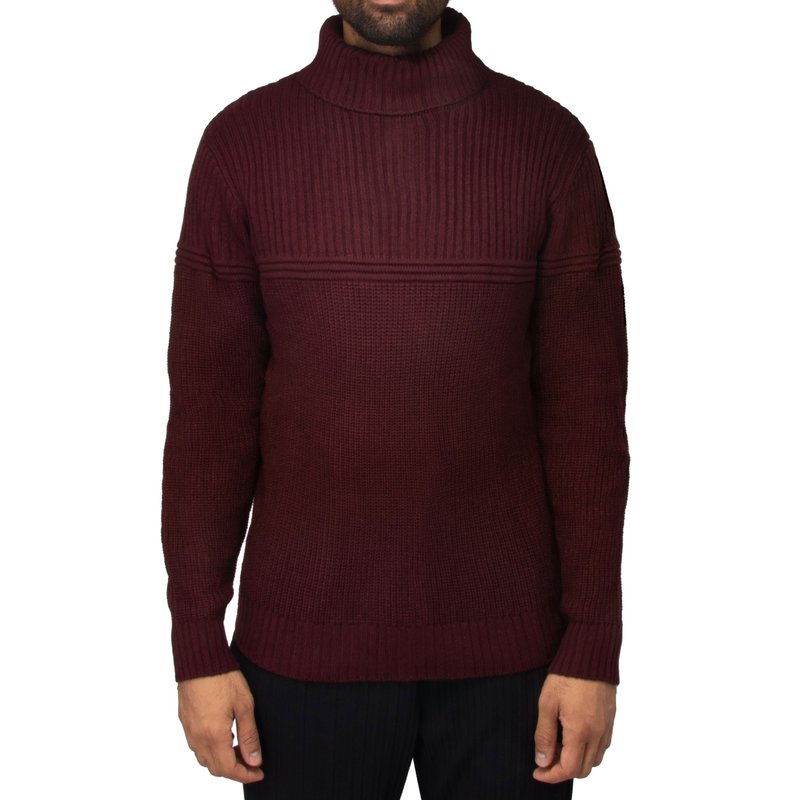 Shop X-ray Cable Knit Turtleneck Sweater In Red