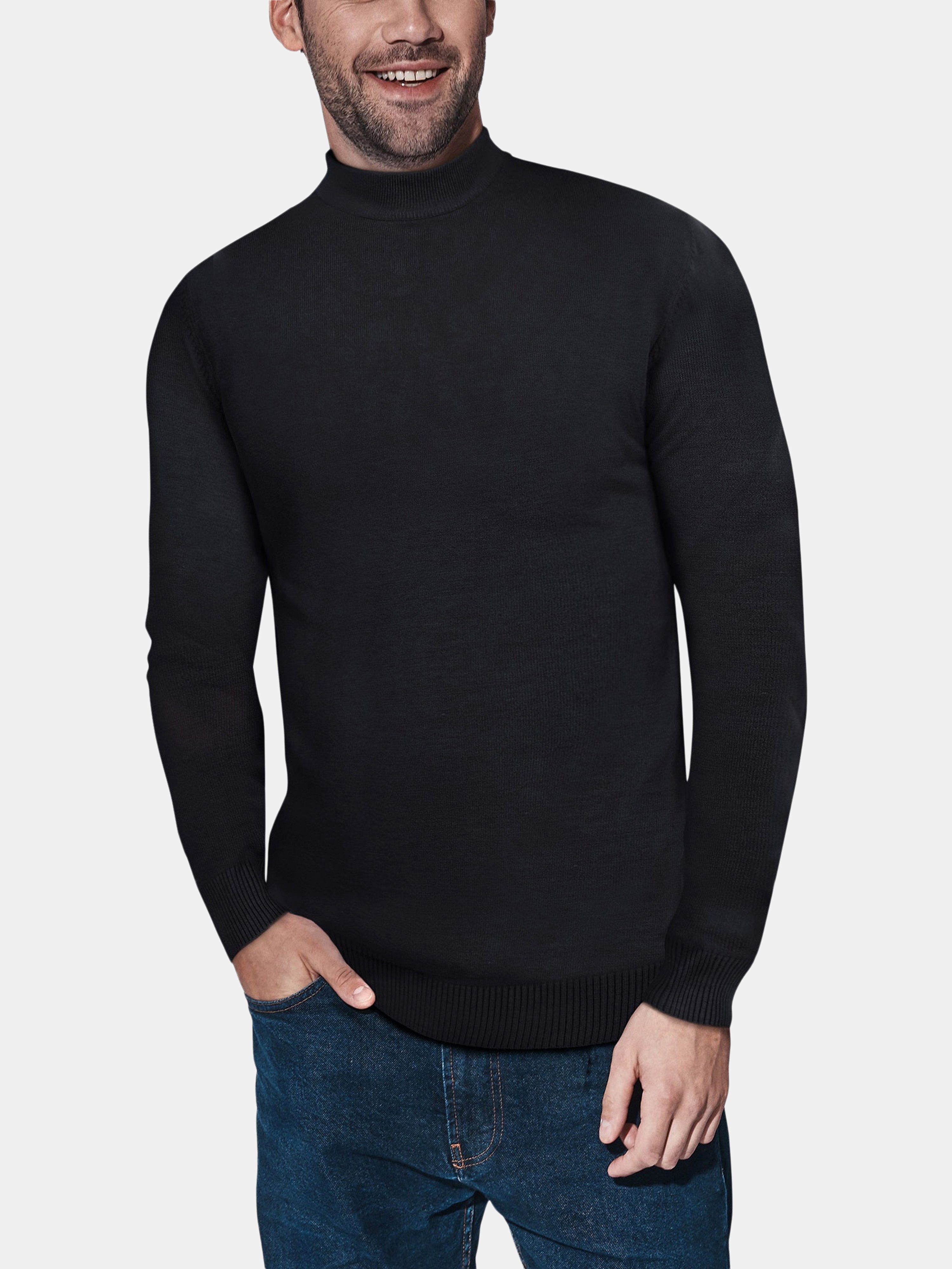 X-ray X Ray Casual Mock Neck Pullover Sweater In Black