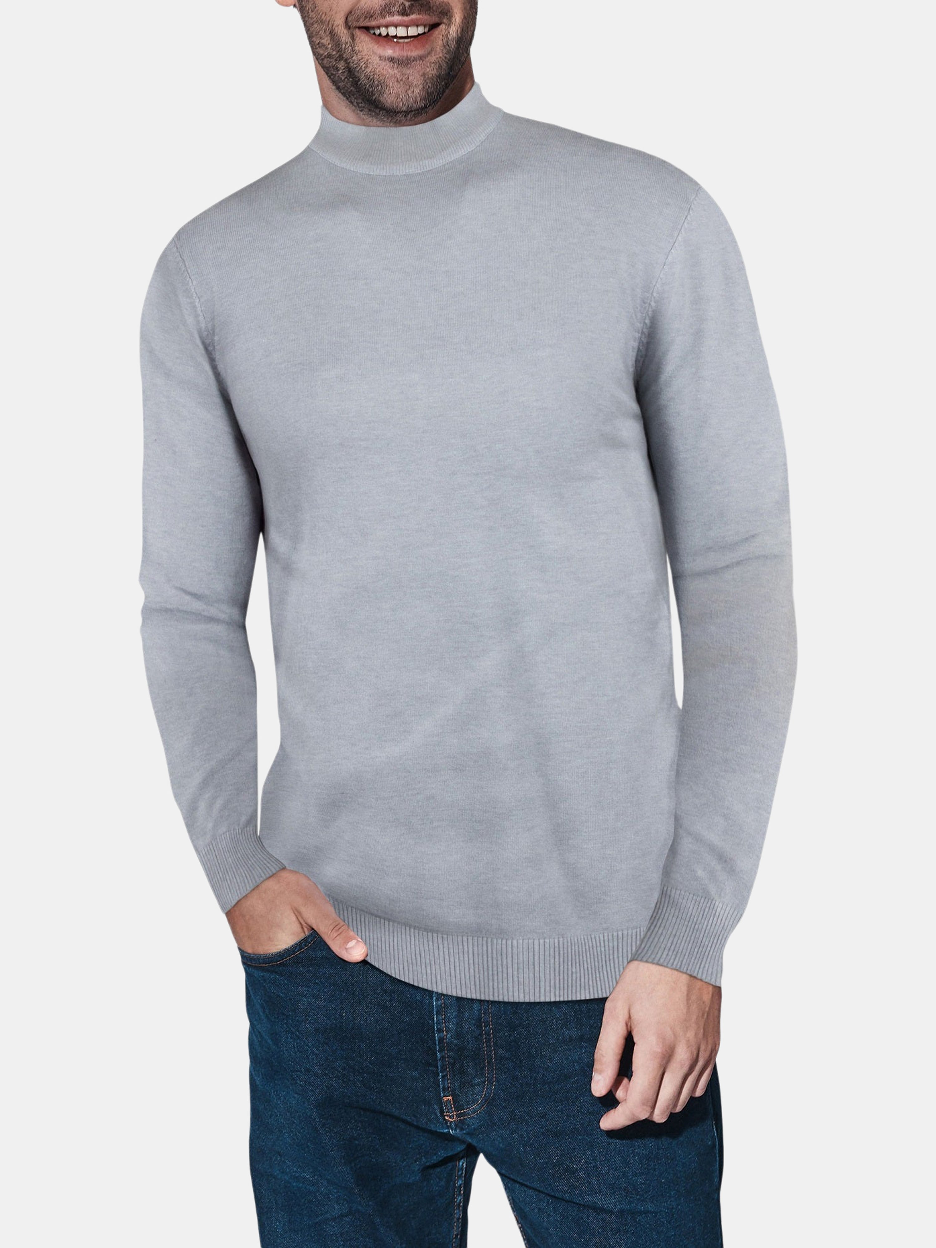 X-ray X Ray Casual Mock Neck Pullover Sweater In Grey