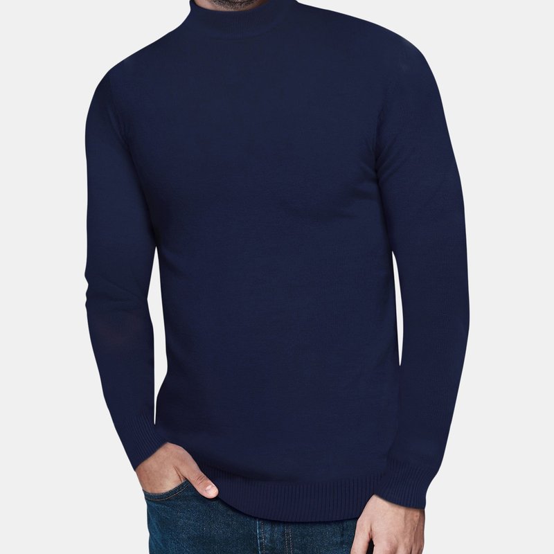 X-ray X Ray Casual Mock Neck Pullover Sweater In Blue