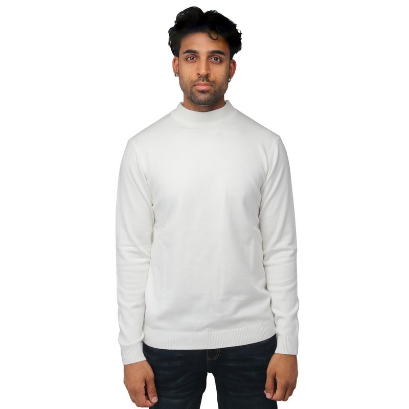 X-ray X Ray Casual Mock Neck Pullover Sweater In White