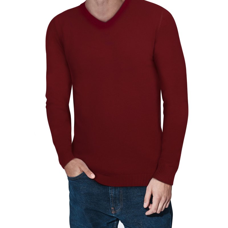 X-ray X Ray Classic V-neck Sweater In Oxblood