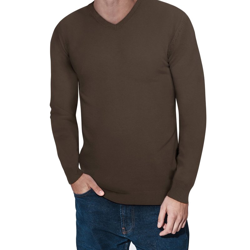 X-ray X Ray Classic V-neck Sweater In Dark Brown