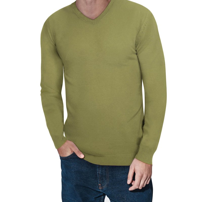 X-ray X Ray Classic V-neck Sweater In Heather Lime