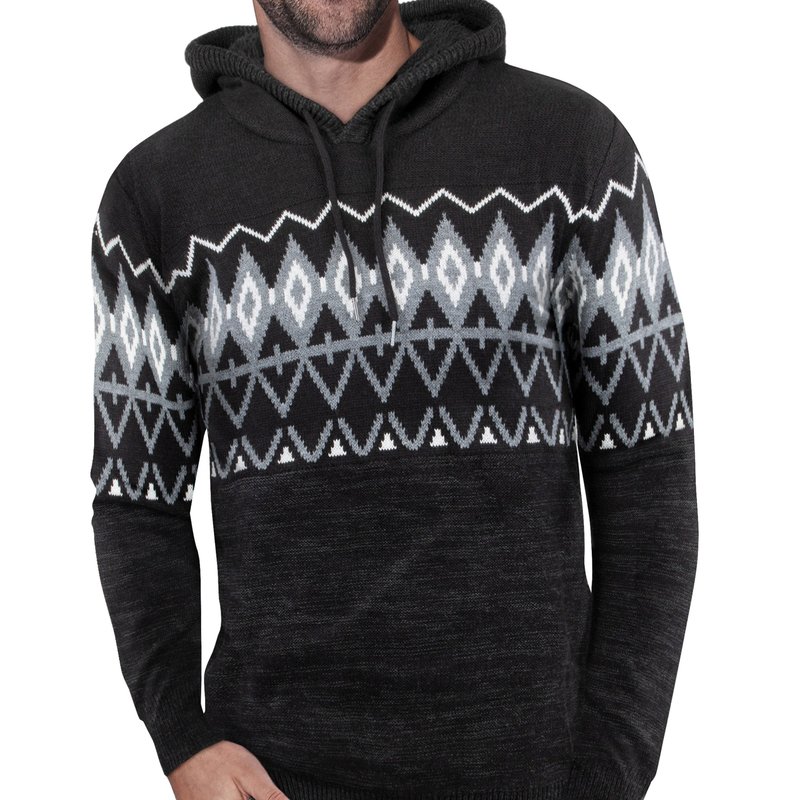 X-ray Colorblock Pattern Hooded Sweater In White