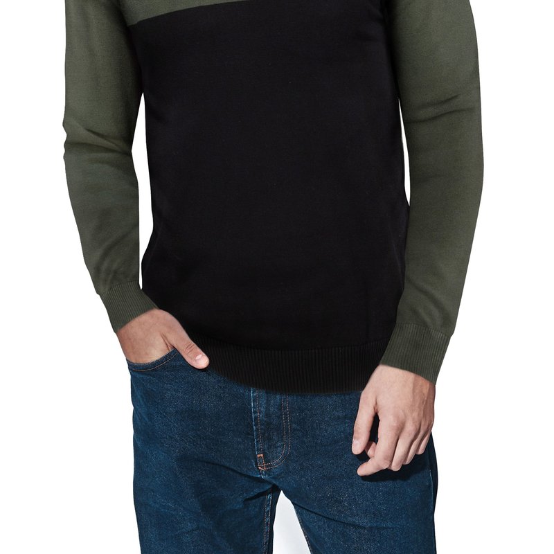 X-ray X Ray Color Block Pullover Hoodie Sweater In Olive/black