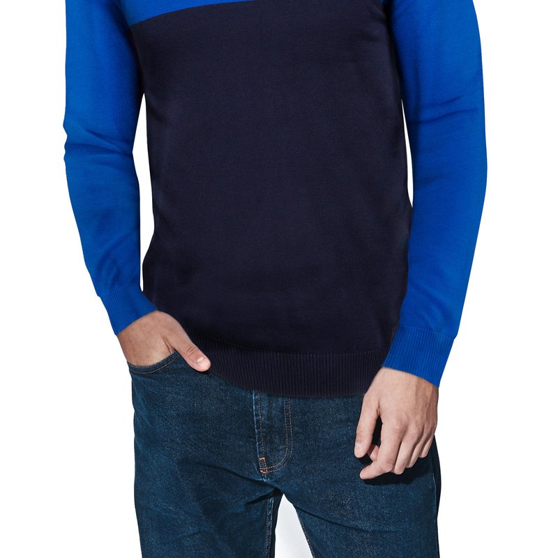 X-ray X Ray Color Block Pullover Hoodie Sweater In Royal Blue/navy