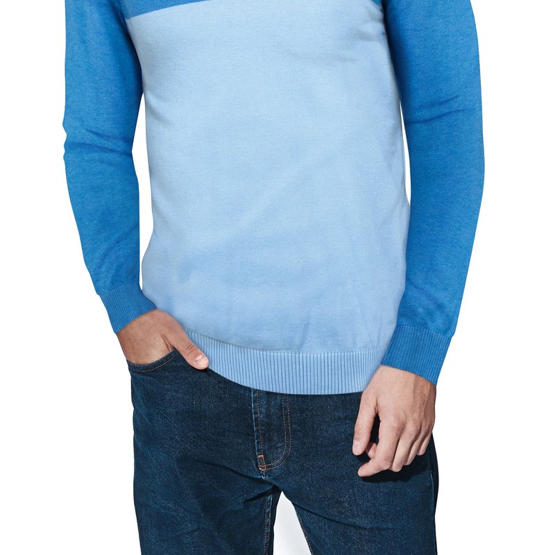 X-ray Color Block Pullover Hoodie Sweater In Blue