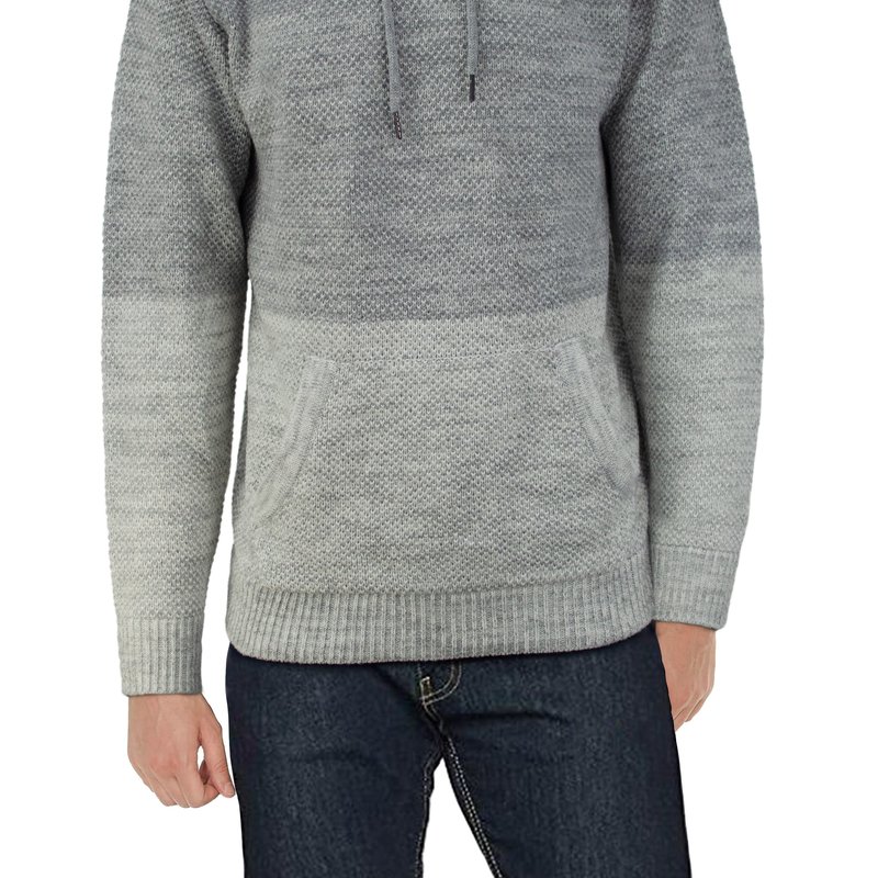 X-ray X Ray Colorblock Knitted Pullover Hooded Sweater In Grey