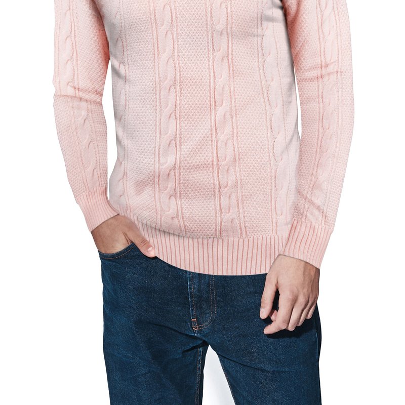 X-ray X Ray Crewneck Cable Knitted Pullover Sweater In Rosewater