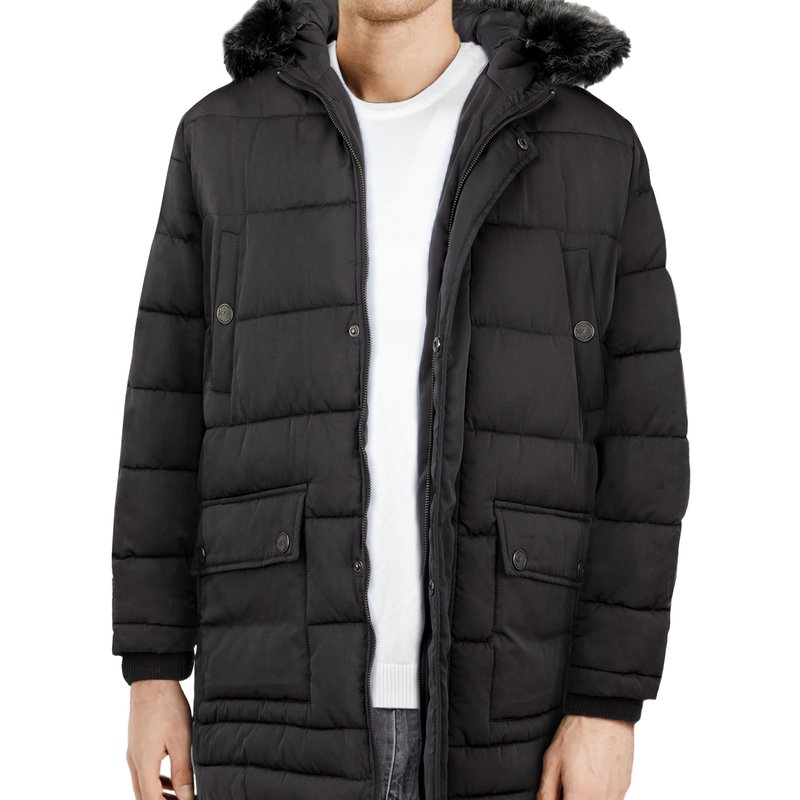 X-ray X Ray Hooded Puffer Parka Jacket In Charcoal