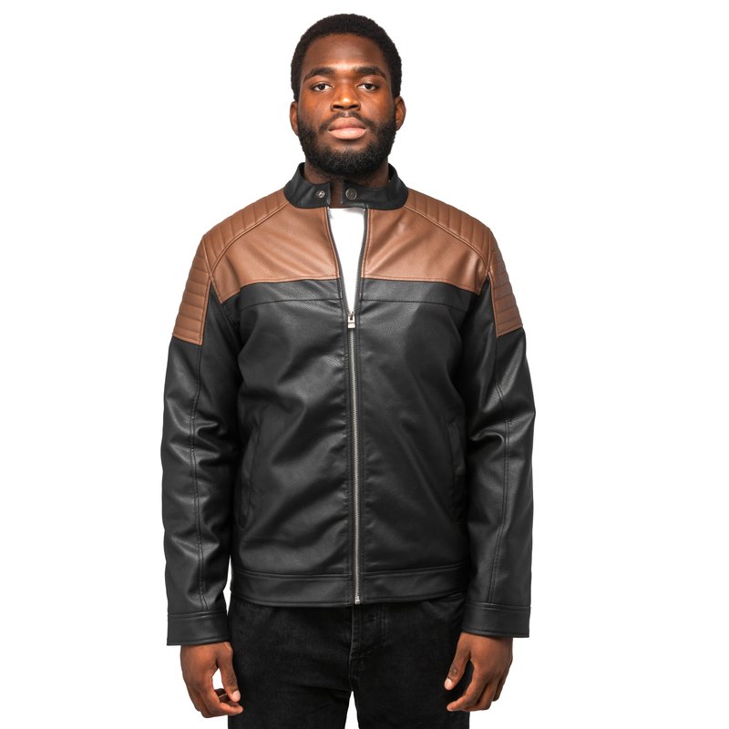 Shop X-ray Leather Jacket Men In Black
