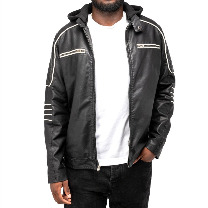 Shop X-ray Leather Jacket Men In Black