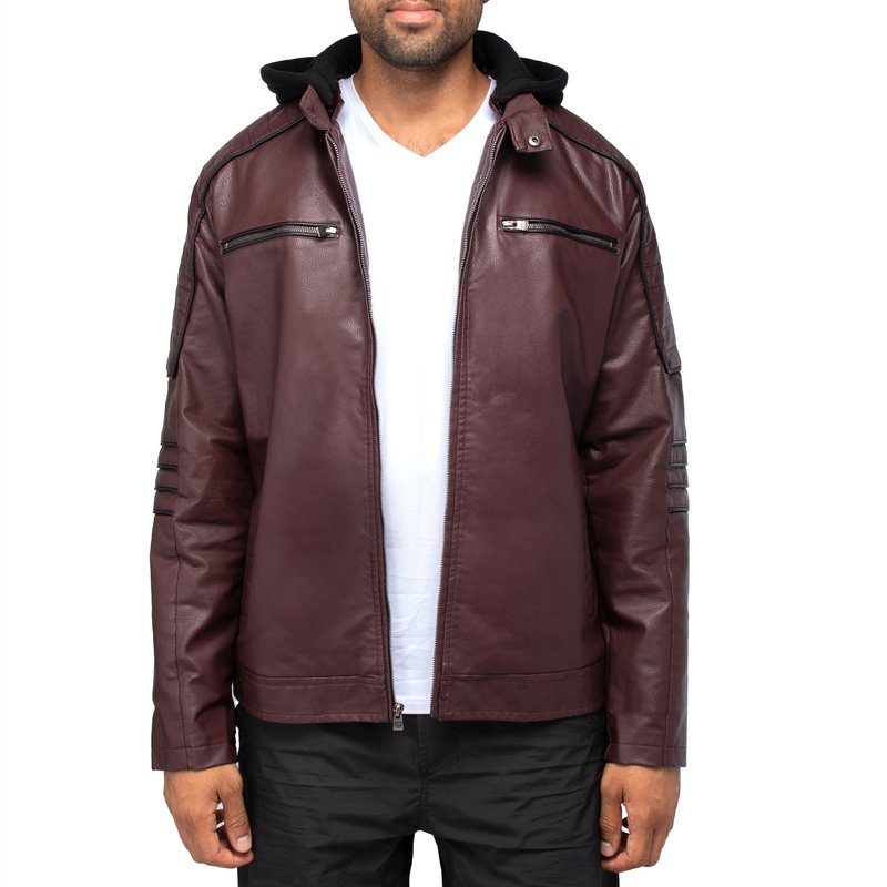 Shop X-ray Leather Jacket Men In Red