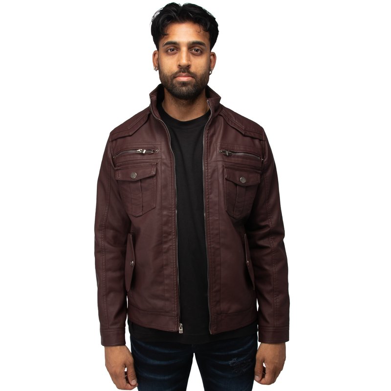 Shop X-ray Leather Jacket Men In Pink