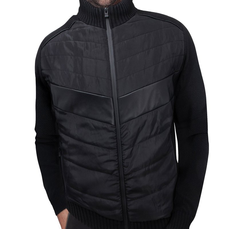 Shop X-ray Lightly Insulated Full-zip Sweater Jacket In Black